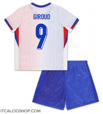 Francia Olivier Giroud #9 Seconda Maglia Bambino Europei 2024 Manica Corta (+ Pantaloni corti)